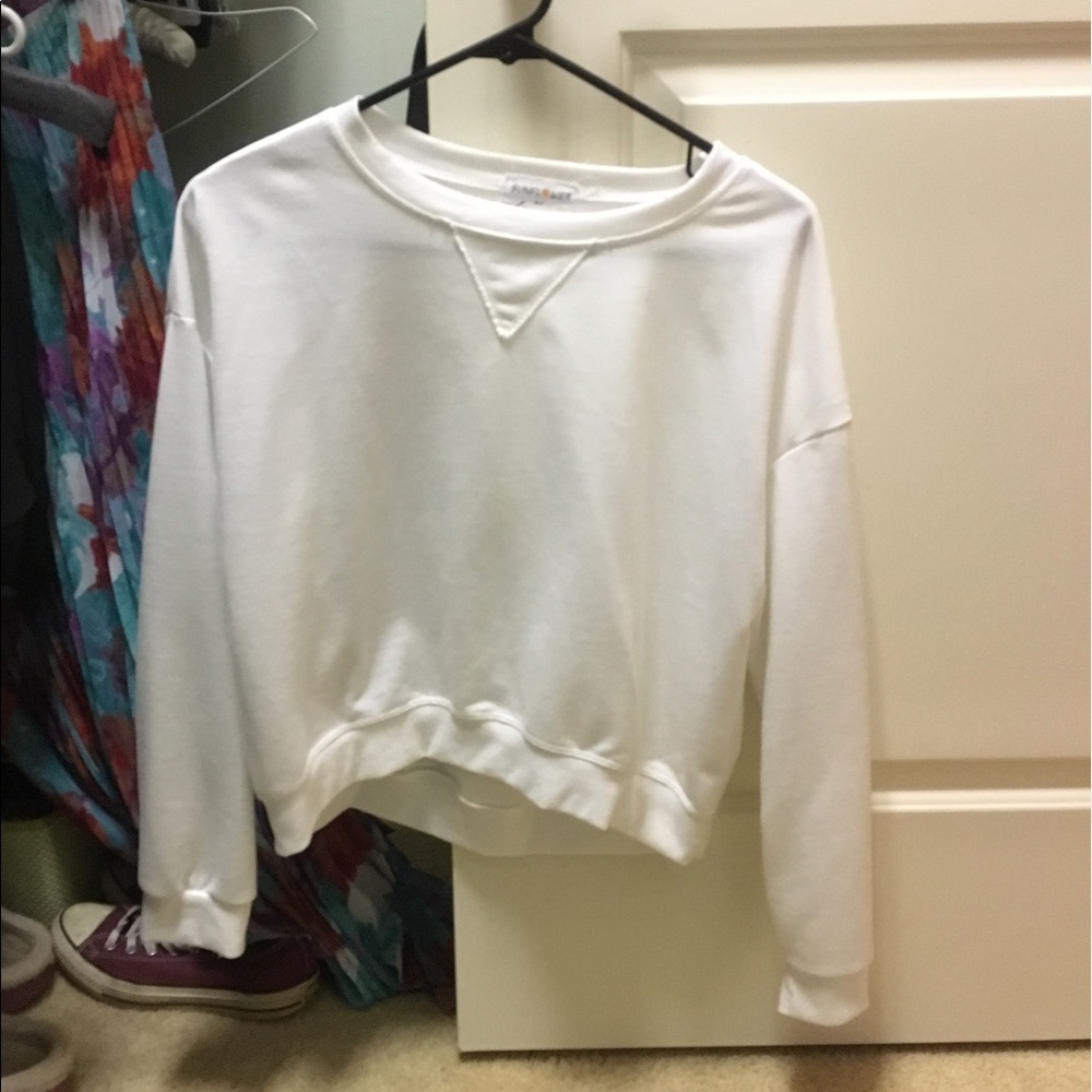 White Never Worn Sunflower Sweatshirt